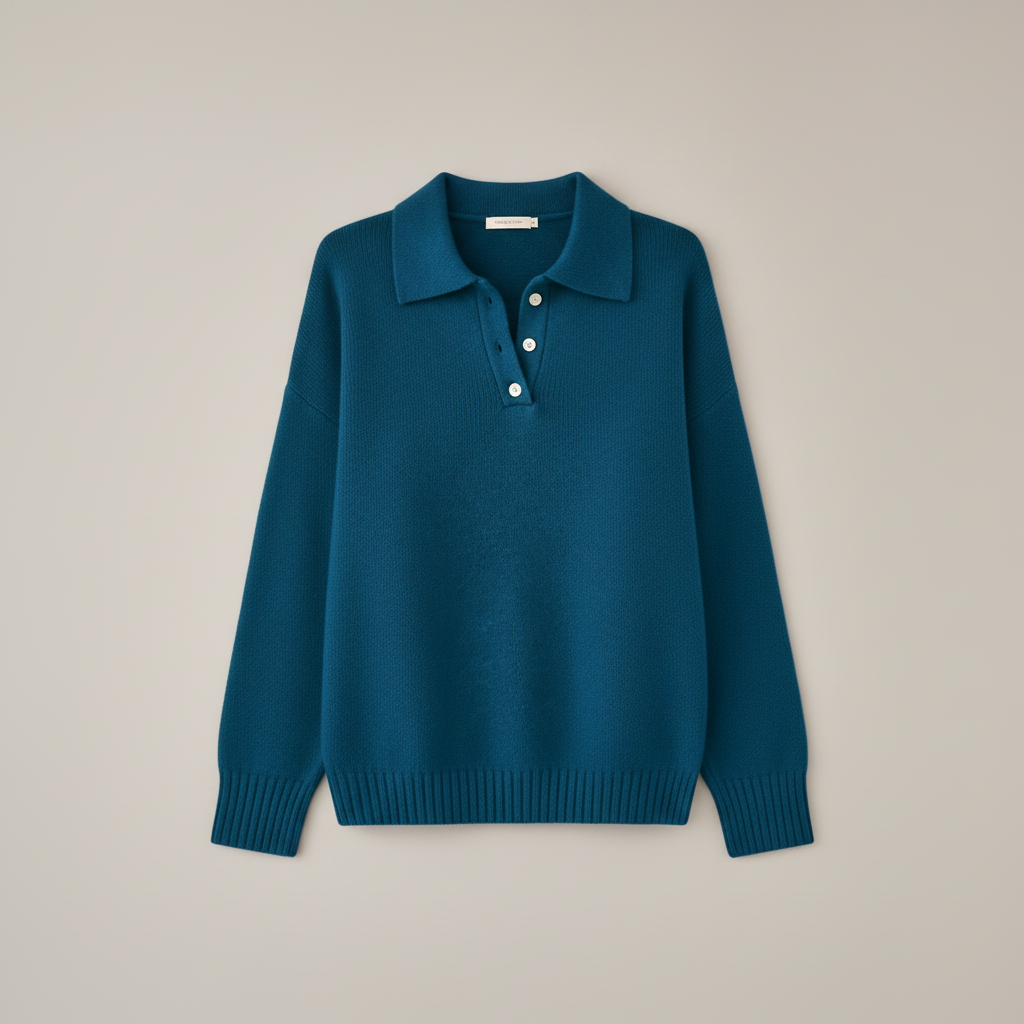 Polo-Collar Knit Pullover
