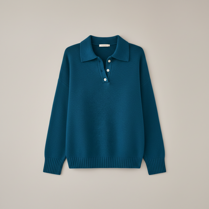 Polo-Collar Knit Pullover