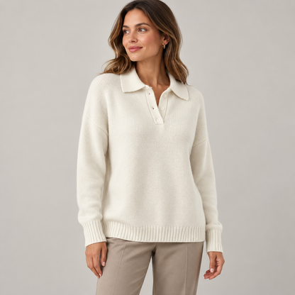 Polo-Collar Knit Pullover