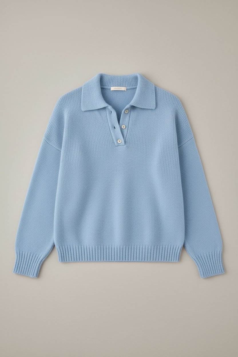 Polo-Collar Knit Pullover