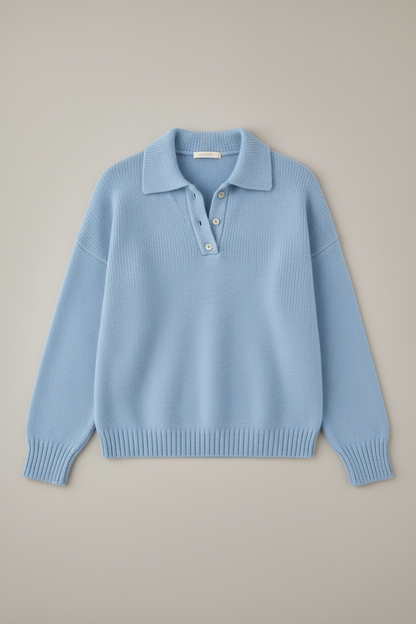 Polo-Collar Knit Pullover